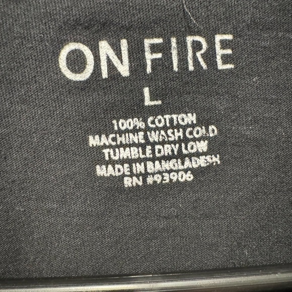 ON FIRE black w/ cut outs L/S "Nope Not Today" TOP SWEATSHIRT‎ hooded sz L - Picture 3 of 5